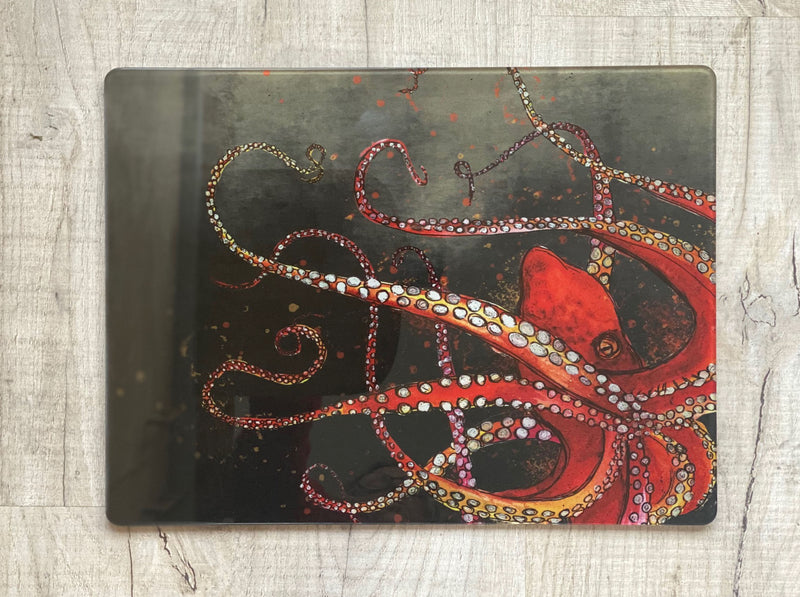Glass Workstop Saver with Beautiful Octopus Design