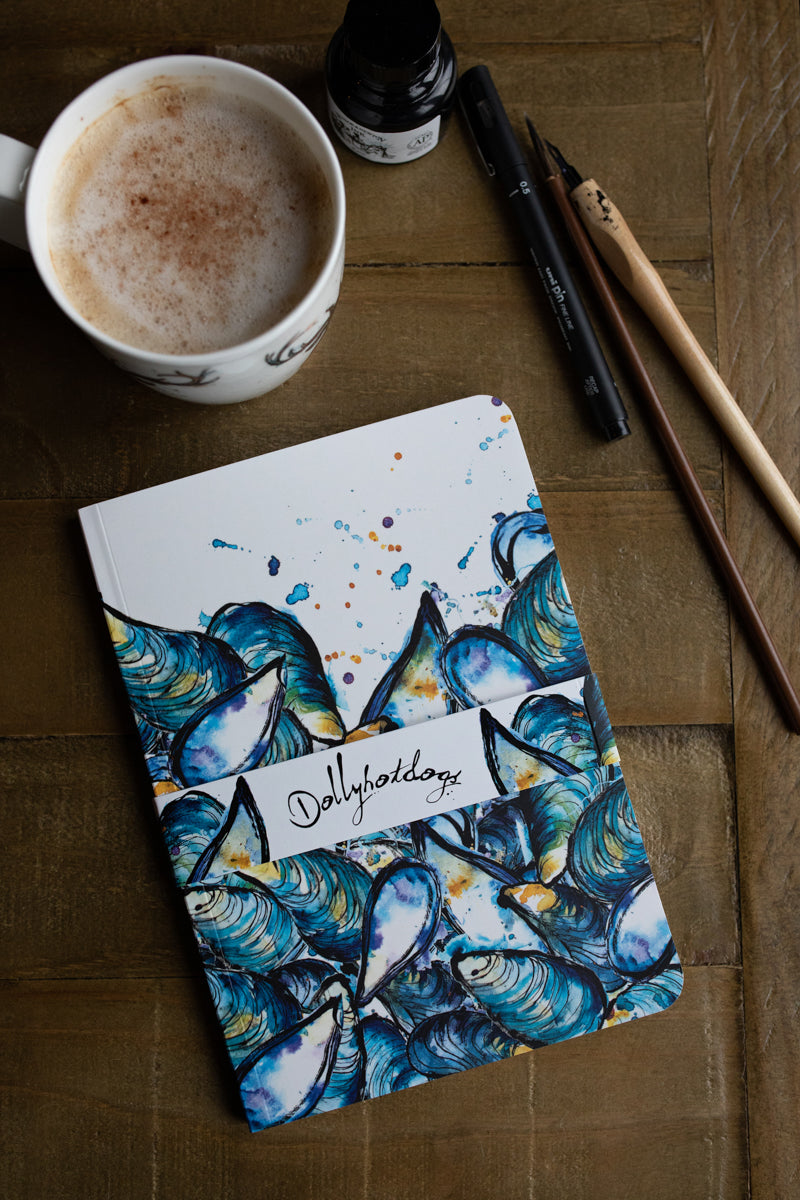 A5 Mussels Print Perfect Bound Paperback Notebook