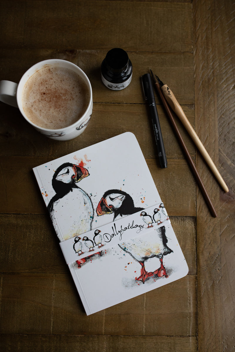A5 Puffin Print Perfect Bound Paperback Notebook