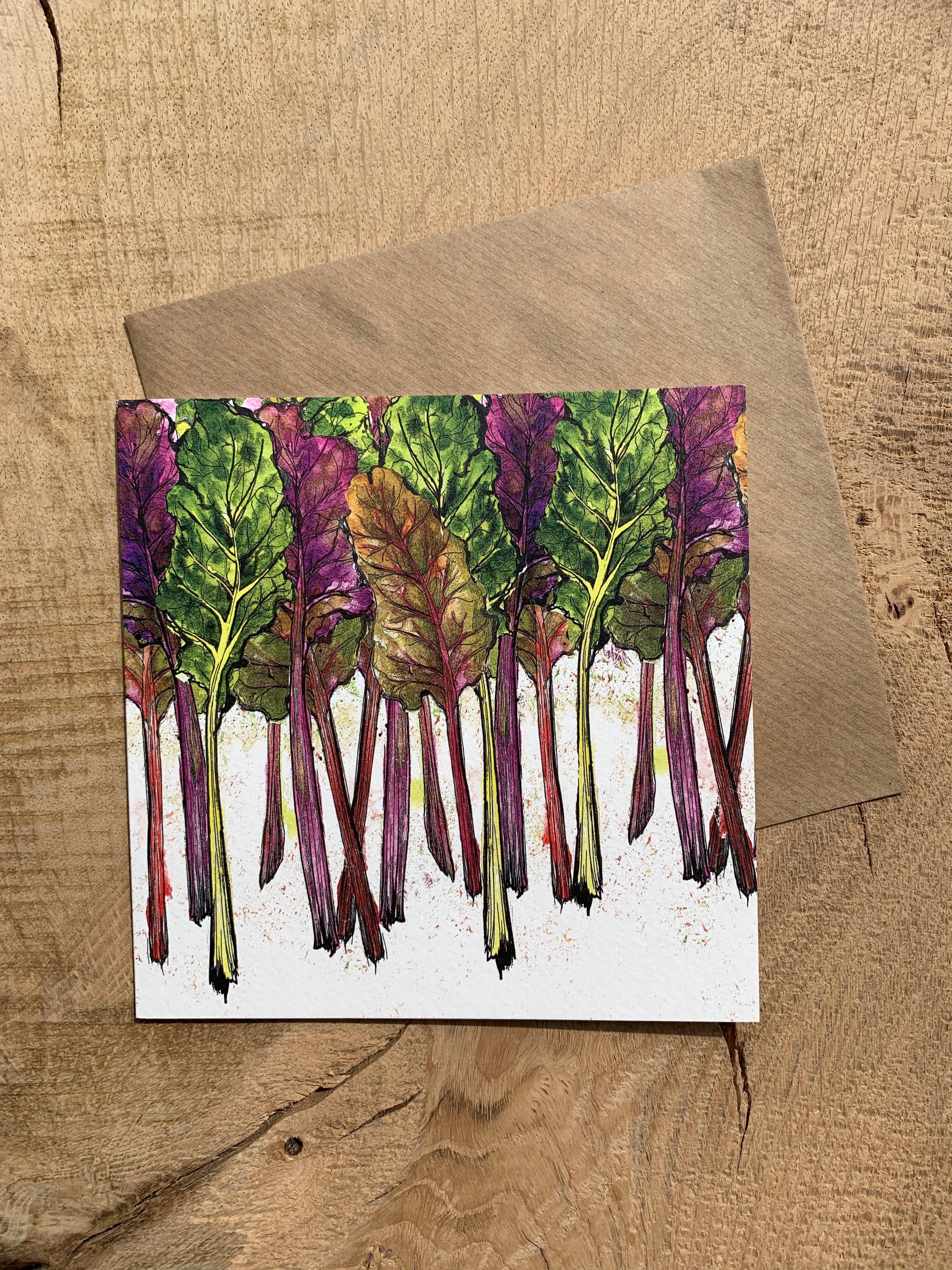 Pack of 5 Greeting Cards - Vegetables (and a thistle!)