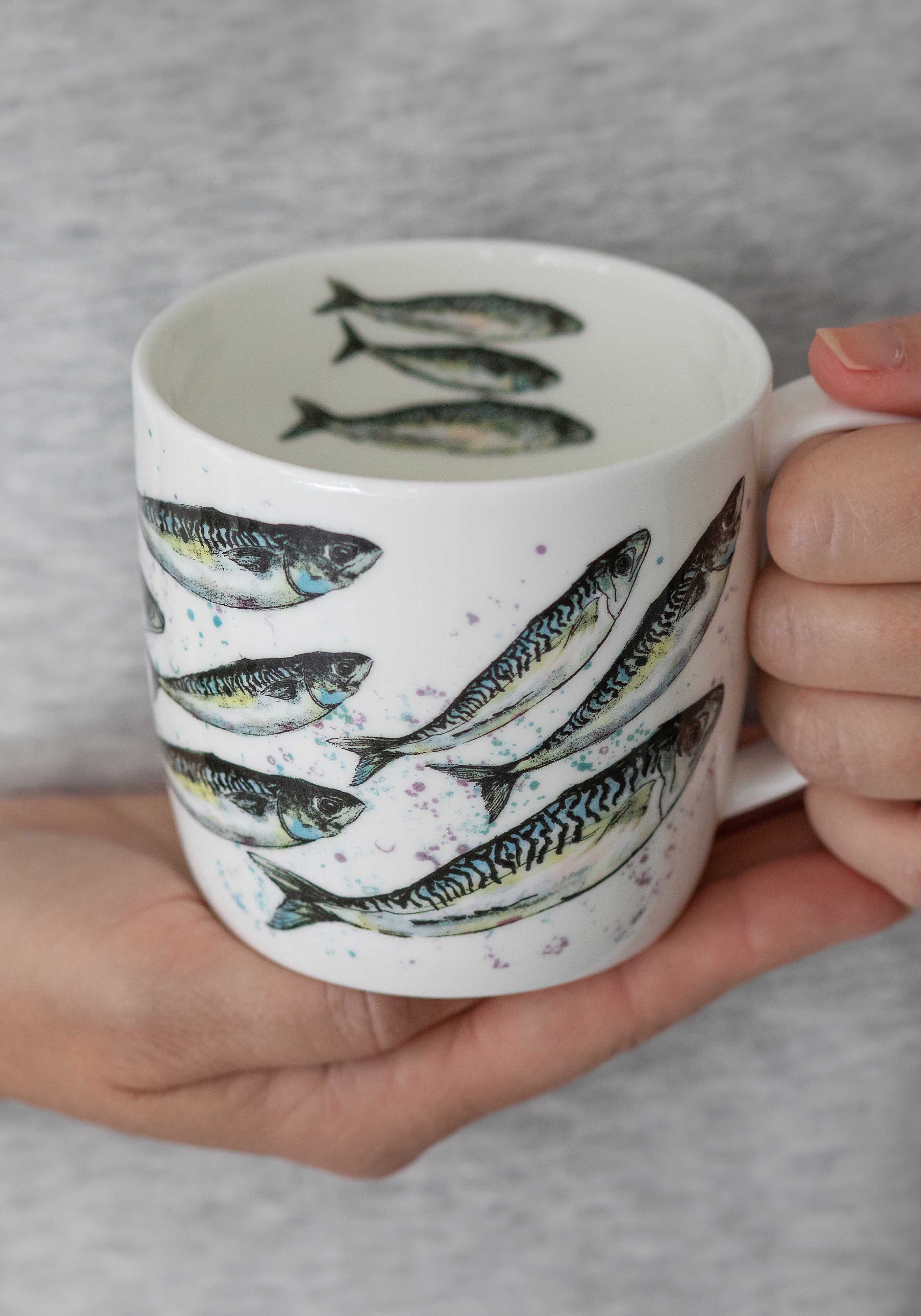 Mackerel Shoal Bone China Mug