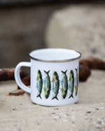 Mackerel Print Enamel Mug