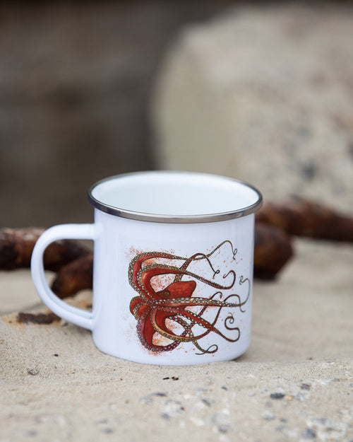 Octopus Enamel Mug