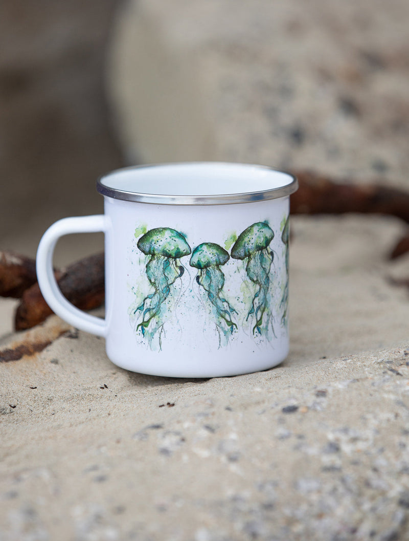 Jellyfish Enamel Mug