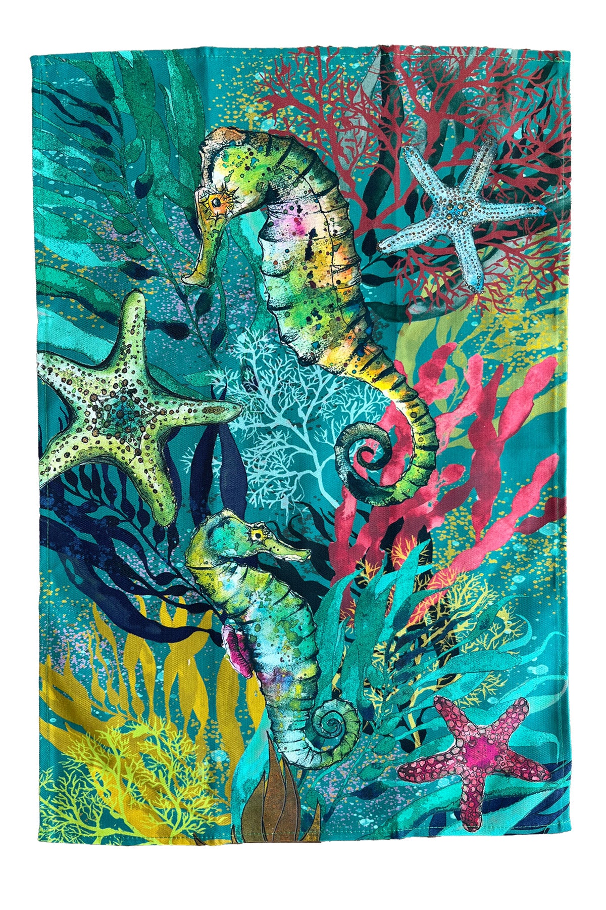 Seahorse and Starfish Tea Towel
