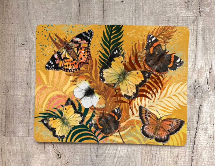 Glass Workstop Saver with Beautiful Butterfly Design