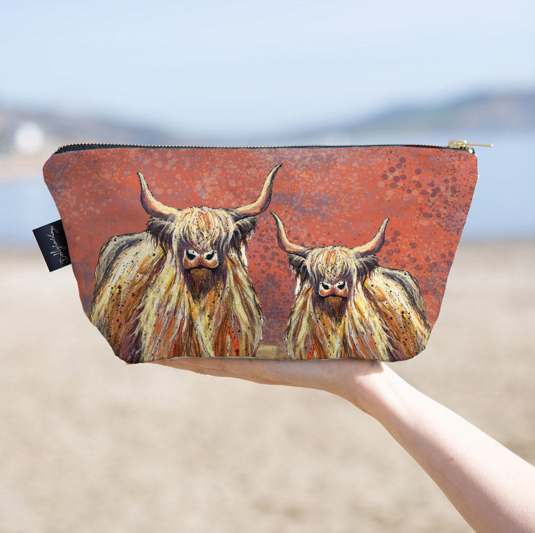 Highland Cow Cosmetic Bag