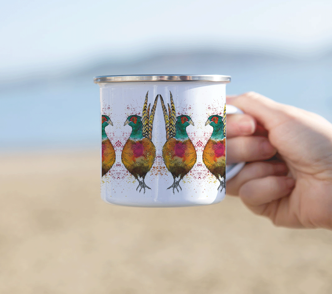 Pheasant Enamel Mug