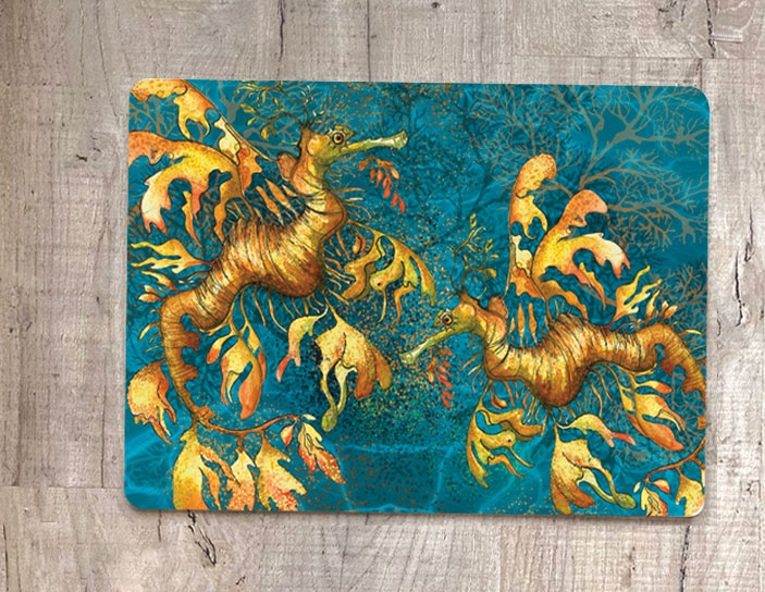 Glass Workstop Saver with Beautiful Seadragon Design