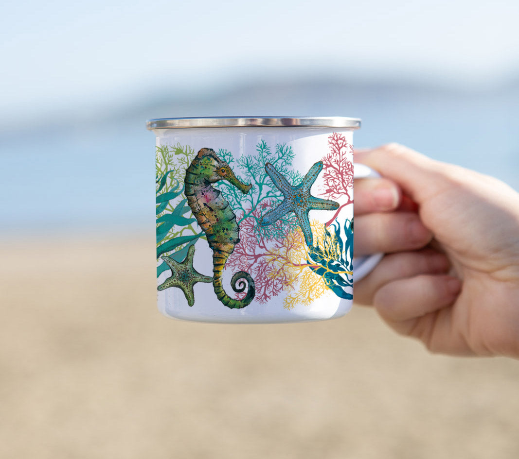 Seahorse Starfish Enamel Mug