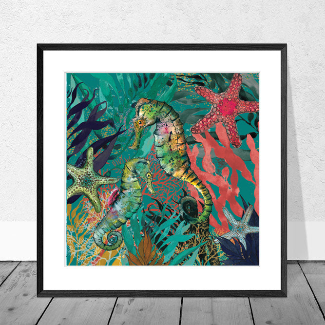 Seahorse Starfish Art Print