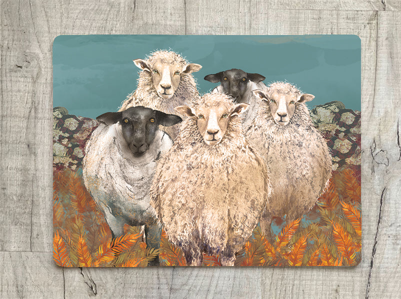 Glass Workstop Saver with Beautiful Sheep Design