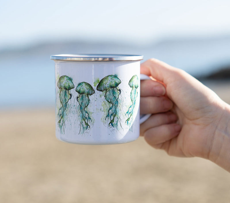 Jellyfish Enamel Mug