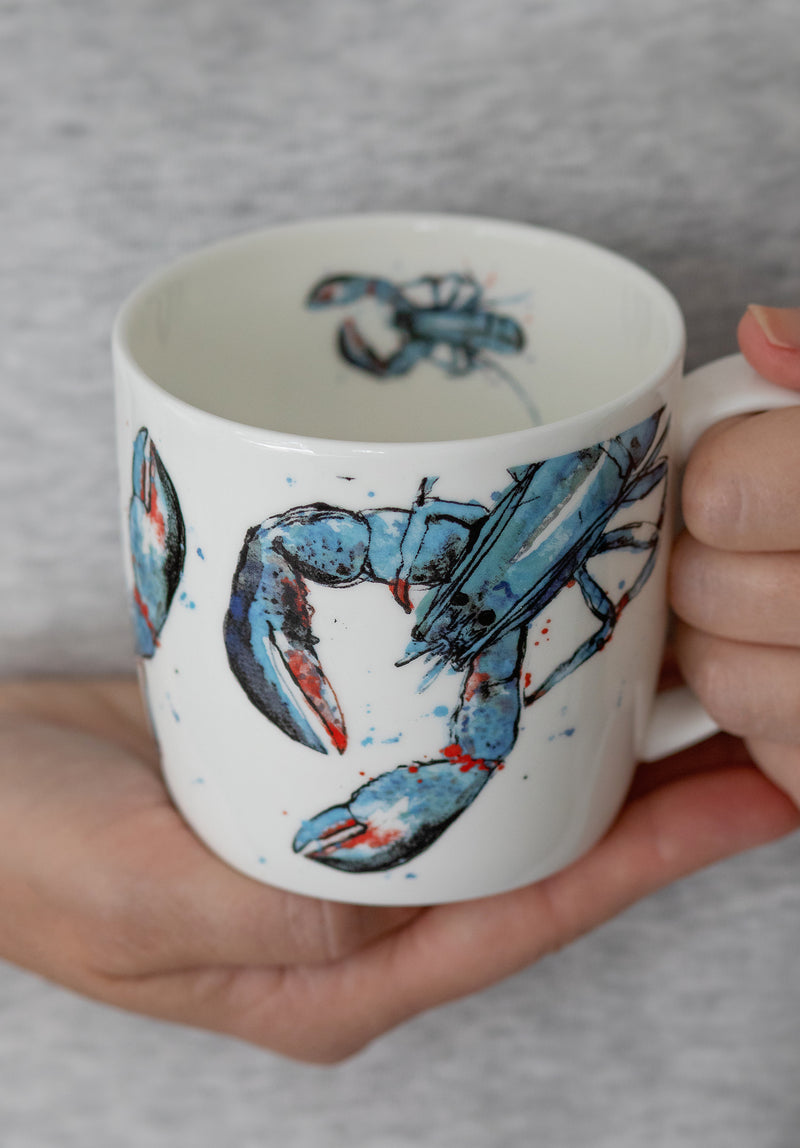 Blue Lobster Bone China Mug