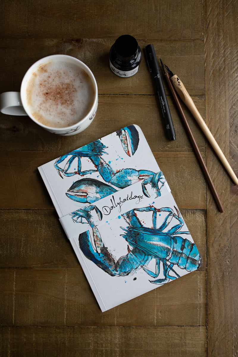 A5 Blue Lobster Perfect Bound Paperback Notebook