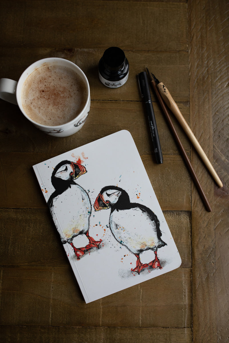 A5 Puffin Print Perfect Bound Paperback Notebook