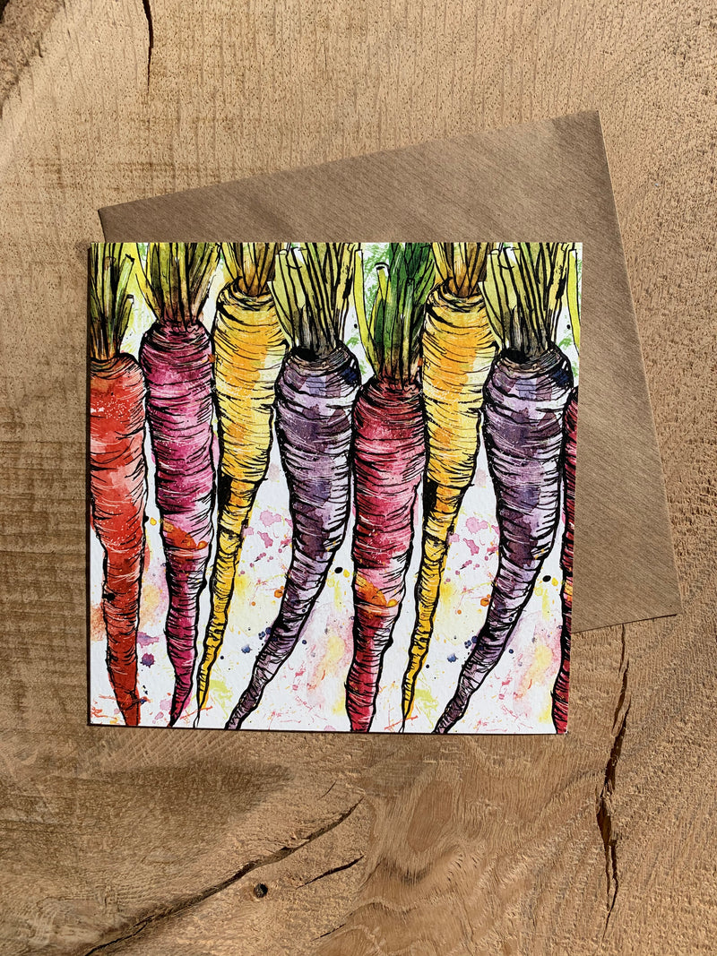 Pack of 5 Greeting Cards - Vegetables (and a thistle!)