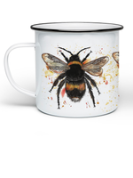 Bee Print Enamel Mug