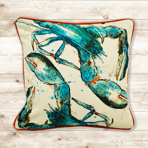 Blue Lobster Cushion Cover