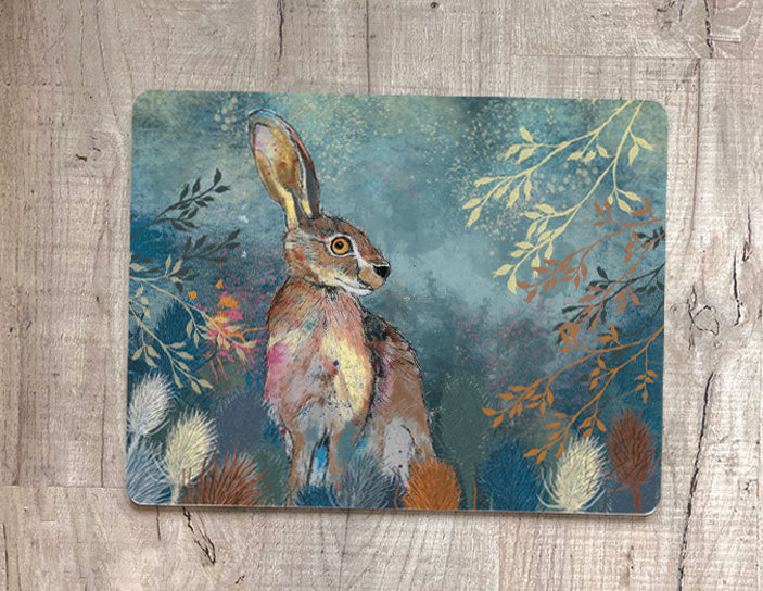 Glass Workstop Saver with Beautiful Hare Design
