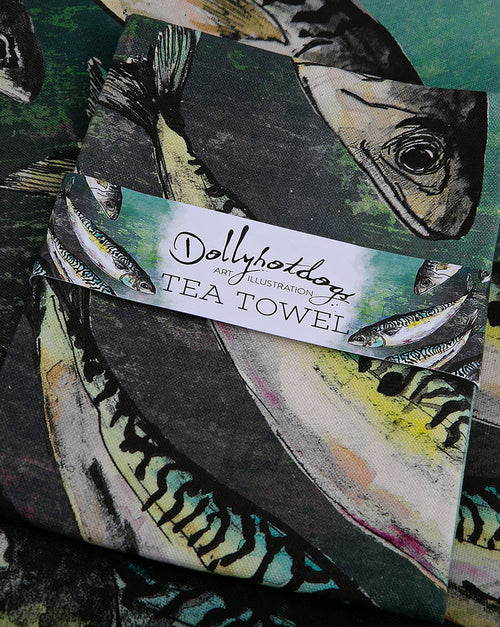 Mackerel Shoal Tea Towel