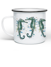 Seahorse Print Enamel Mug