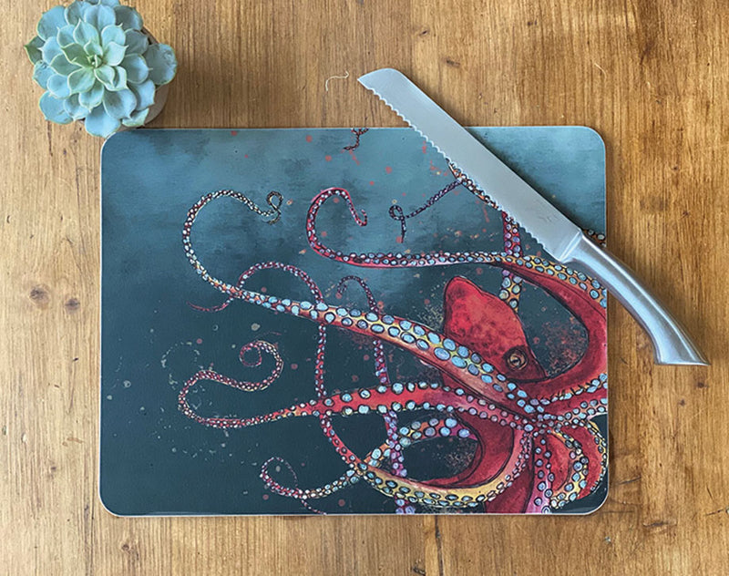 Large Red Octopus Centre Table Mat